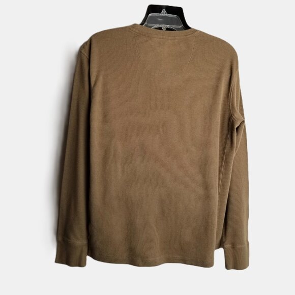 Eddie Bauer Waffle Knit Thermal Long Sleeve Shirt Size XXL Tan Outdoor Gorpcore - Picture 2 of 9